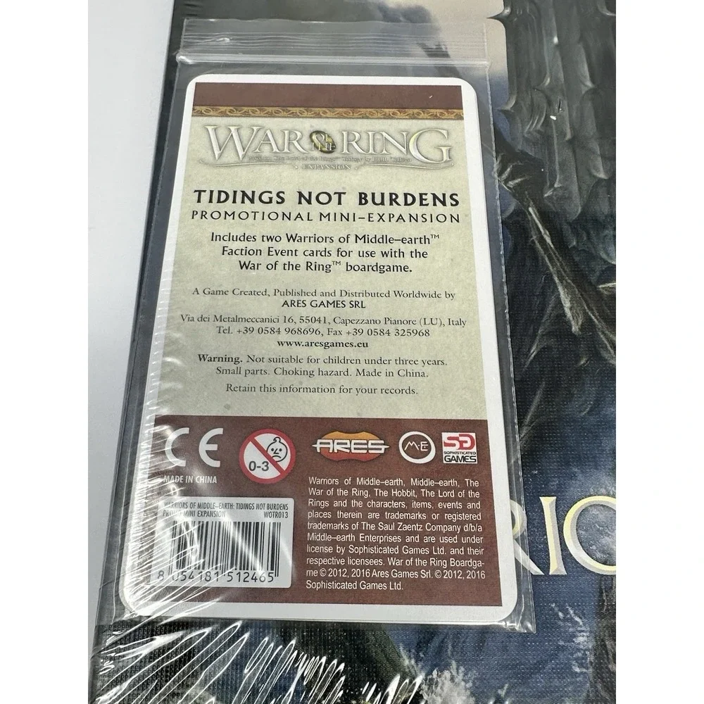 War of the Ring Warriors‎ of Middle-earth & TIDINGS NOT BURDENS Promo NEW SEALED